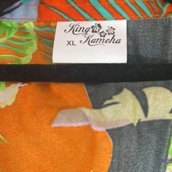 KING KAMEHA Hawaiian Shirt Funky Casual Button Down Loud Short sleeve XL NWOT - Picture 4 of 5